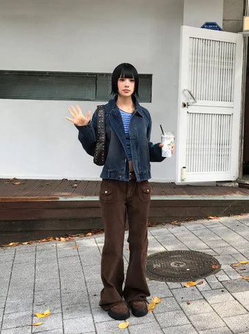 DENIM BELTED POCKET JACKET